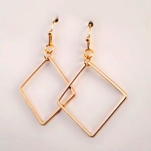 Simply Square Gold Earrings (Small)